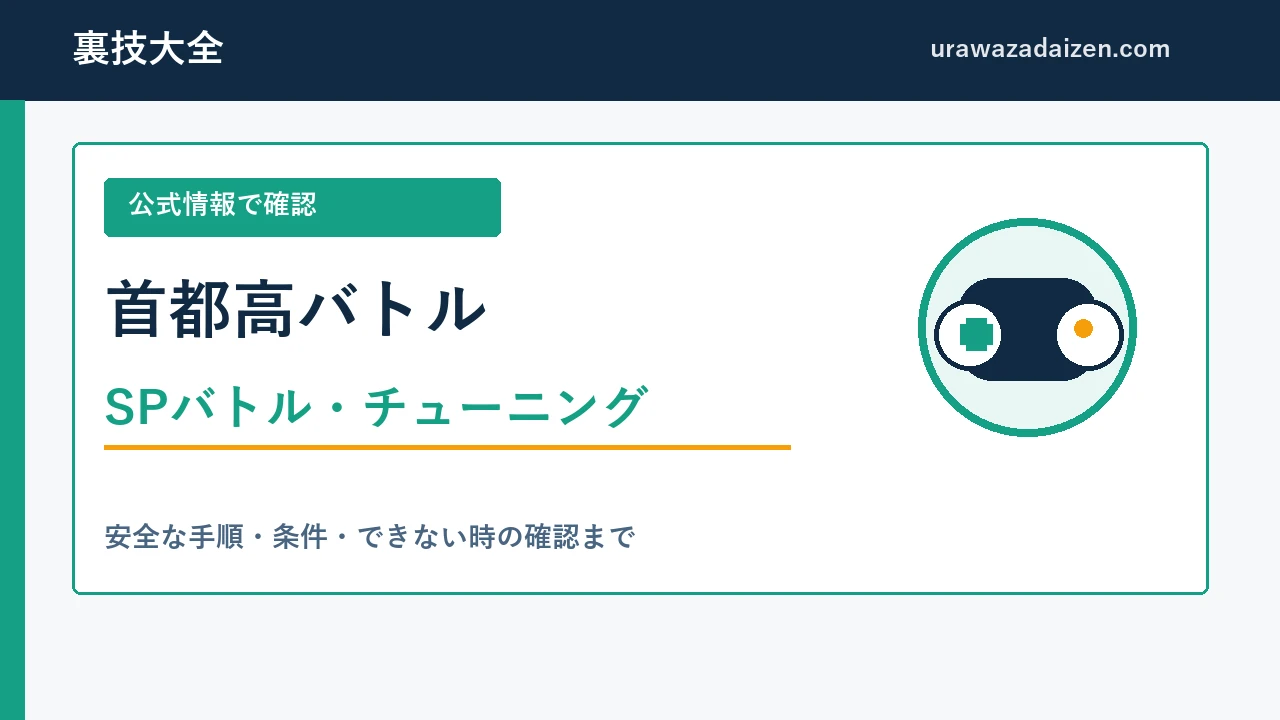 首都高バトル SPバトルと序盤チューニングの攻略アイキャッチ