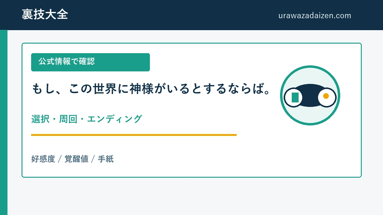 もし、この世界に神様がいるとするならば 選択と周回の攻略