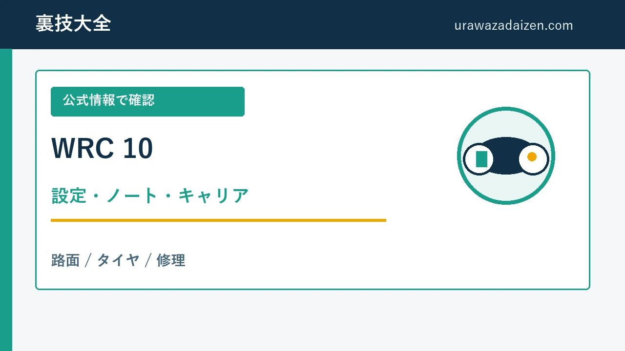 WRC 10 運転設定・ペースノート・キャリアの進め方