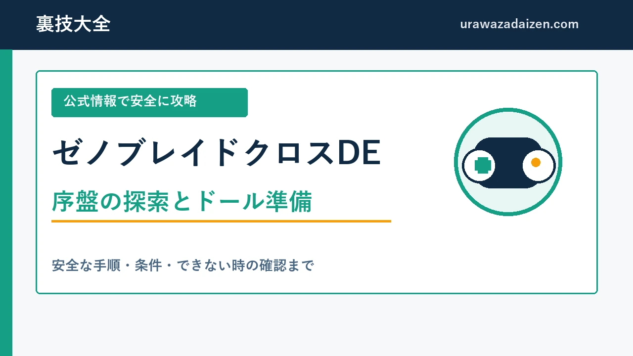 ゼノブレイドクロスDE 序盤の探索とドール準備攻略