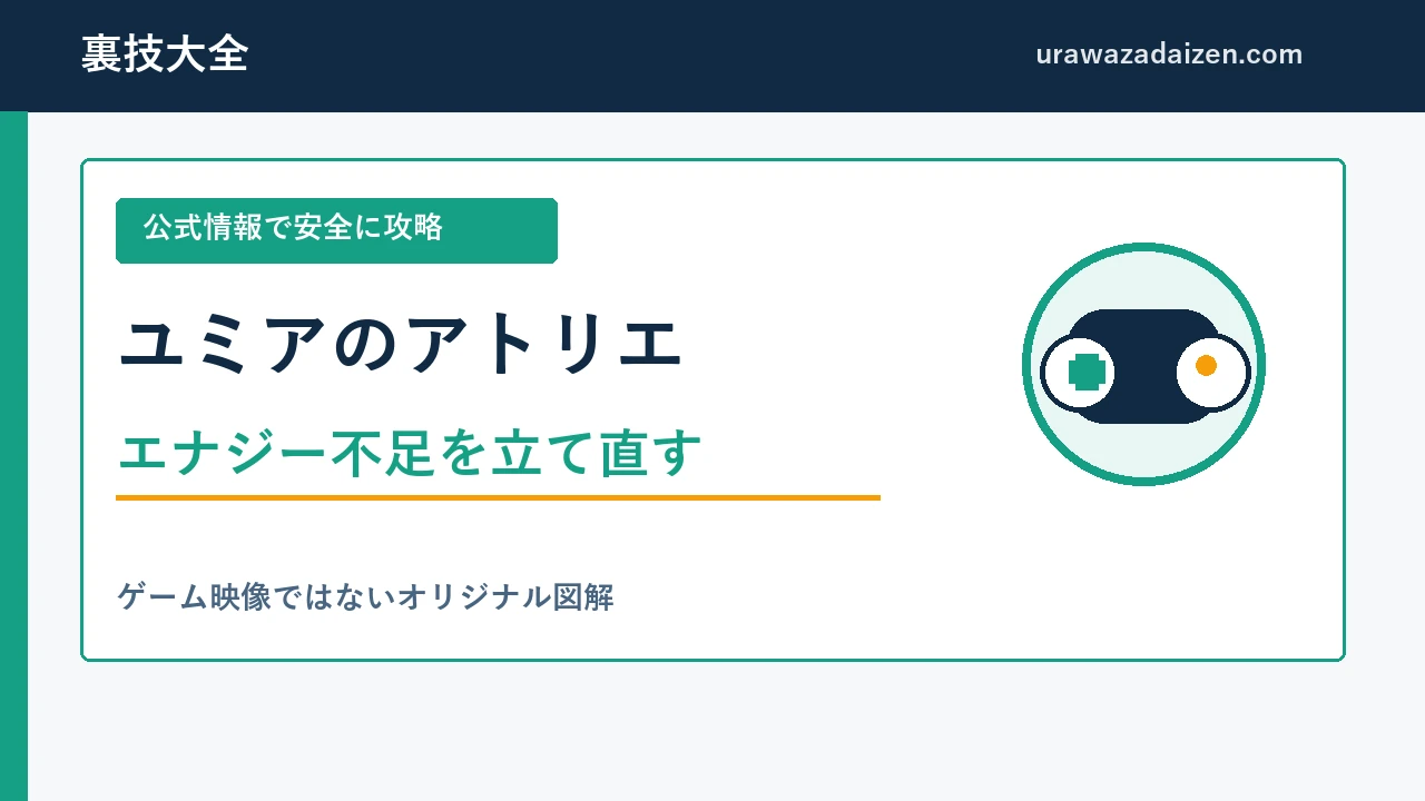 ユミアのアトリエのエナジー不足を立て直すを整理した攻略ガイド