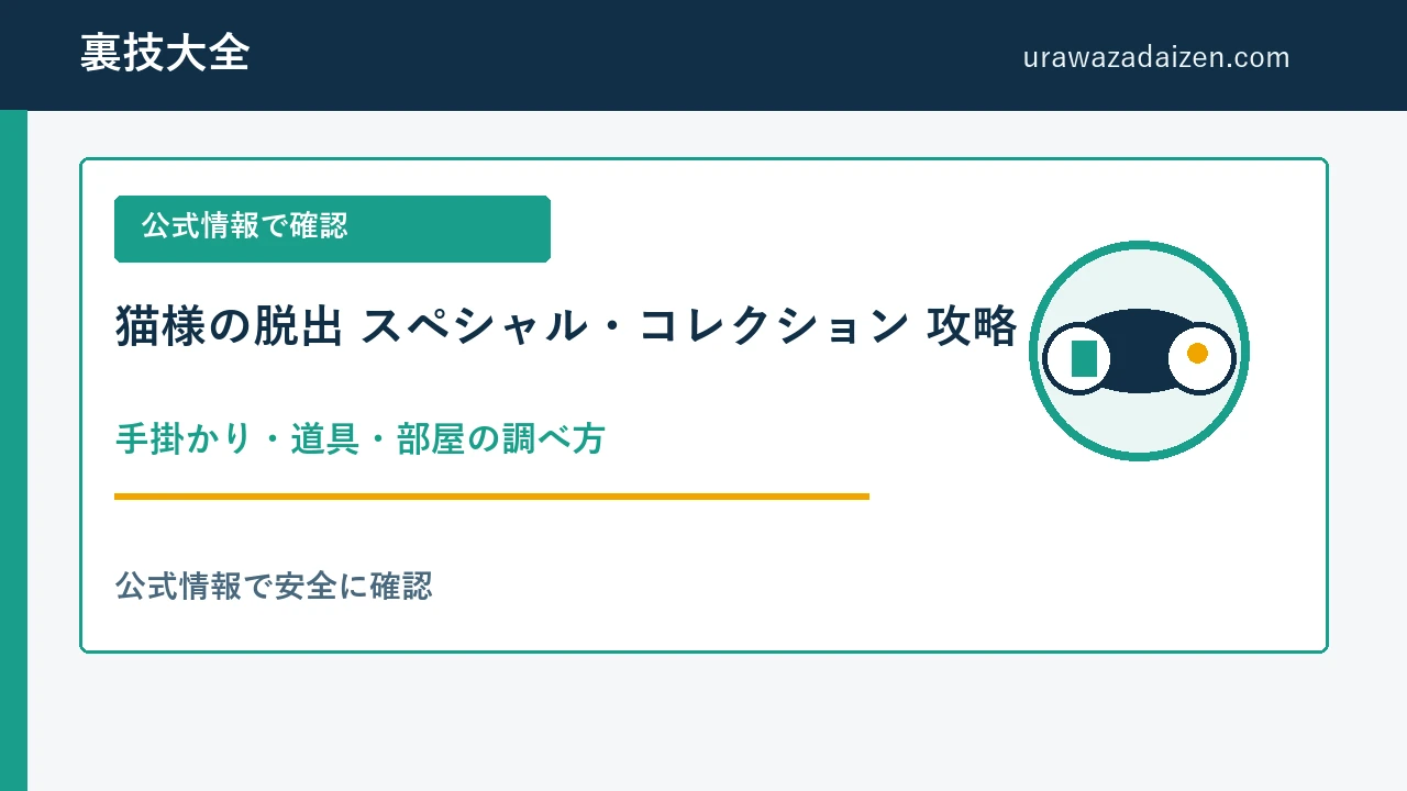 猫様の脱出 スペシャル・コレクション 手掛かり・道具・部屋の調べ方