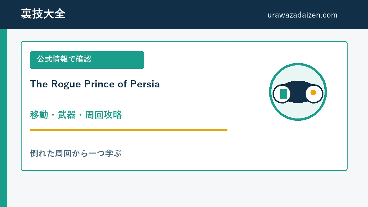 The Rogue Prince of Persia 移動と周回の攻略