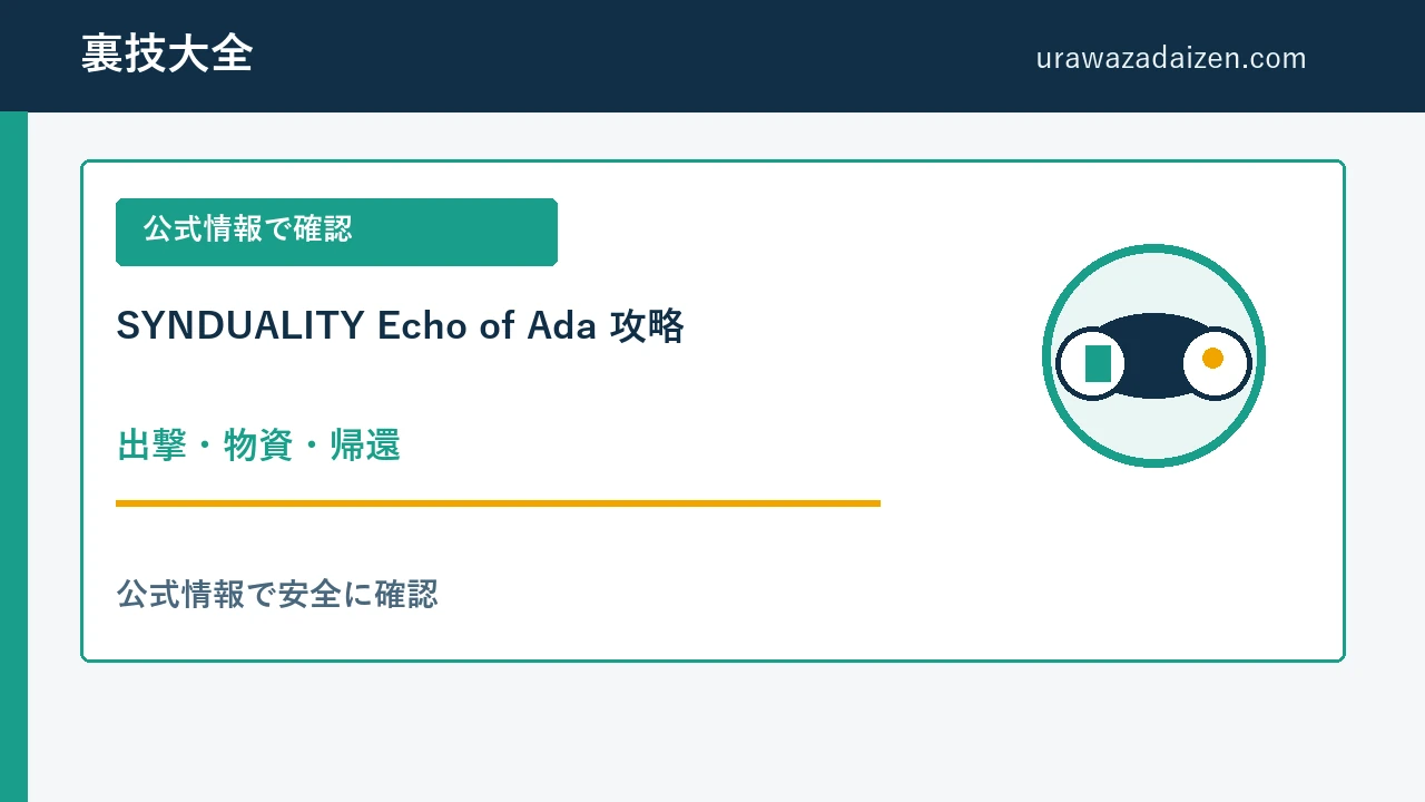 SYNDUALITY Echo of Ada 出撃と帰還の攻略