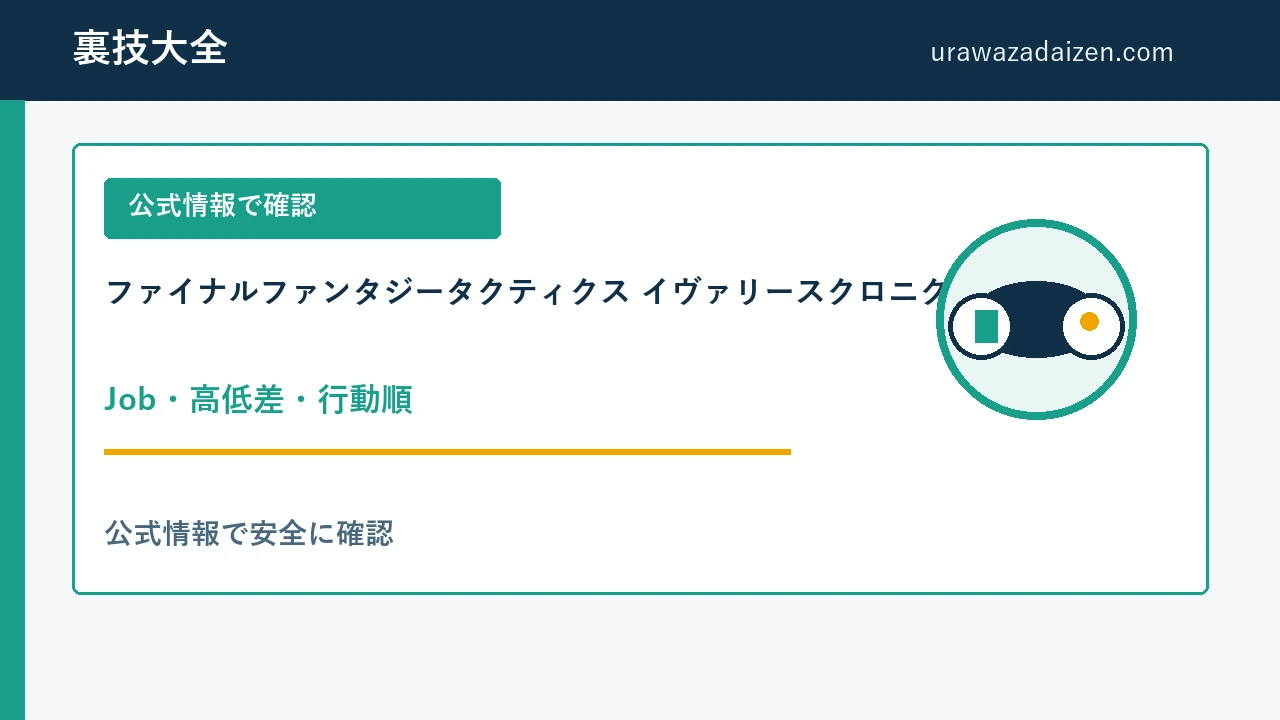 ファイナルファンタジータクティクス イヴァリースクロニクルズ Job・高低差・行動順