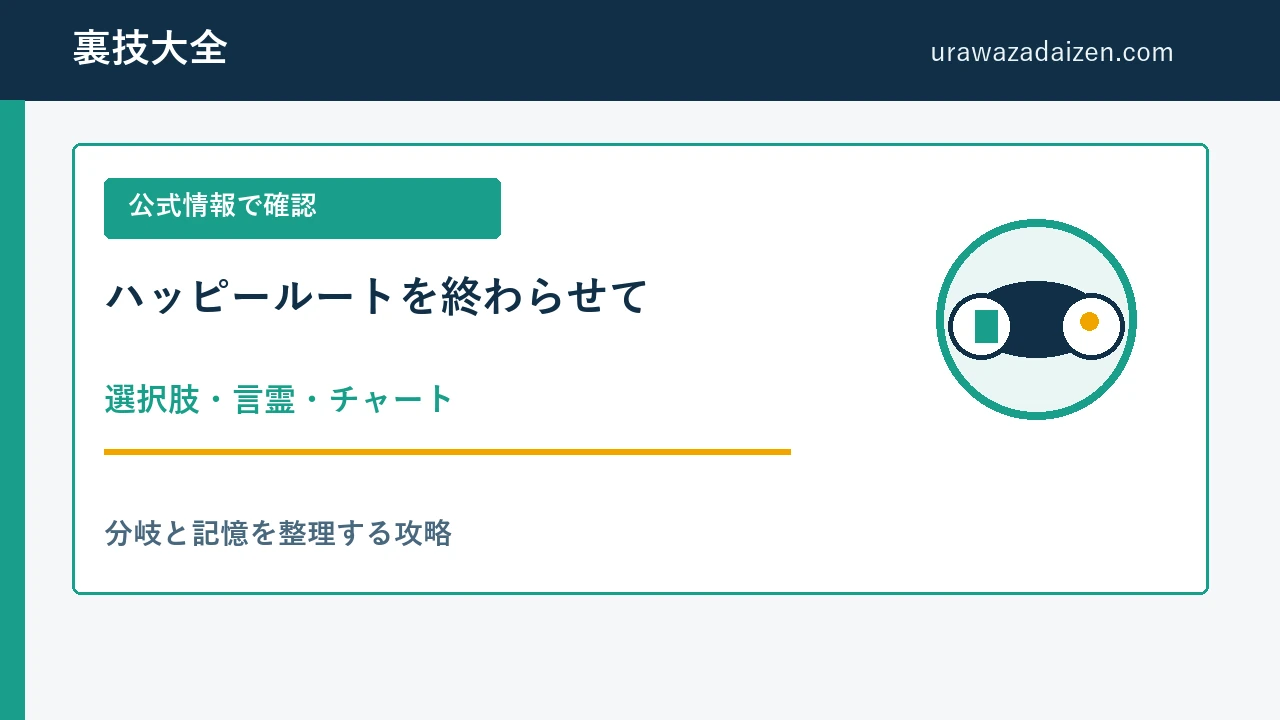 ハッピールートを終わらせて 選択肢と言霊の攻略