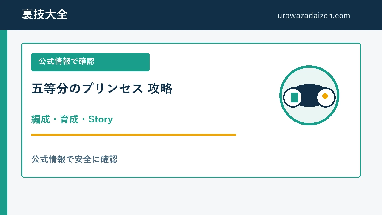 五等分のプリンセス 編成・育成・Story